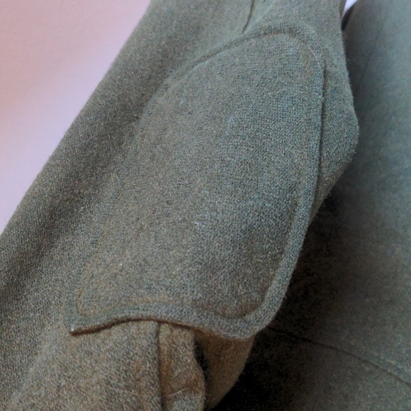 Army Green Wool Utility Coat with Hood - Picture 7 of 12